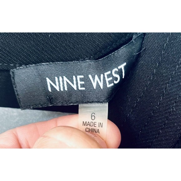 Nine West Dress Black 6 Crystal Cold Shoulder 3/4 Long Sleeve Holiday Party - Picture 8 of 12